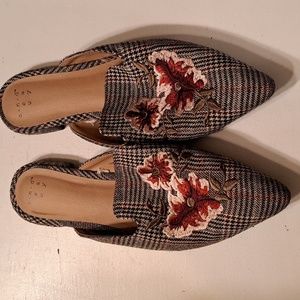 Plaid mules